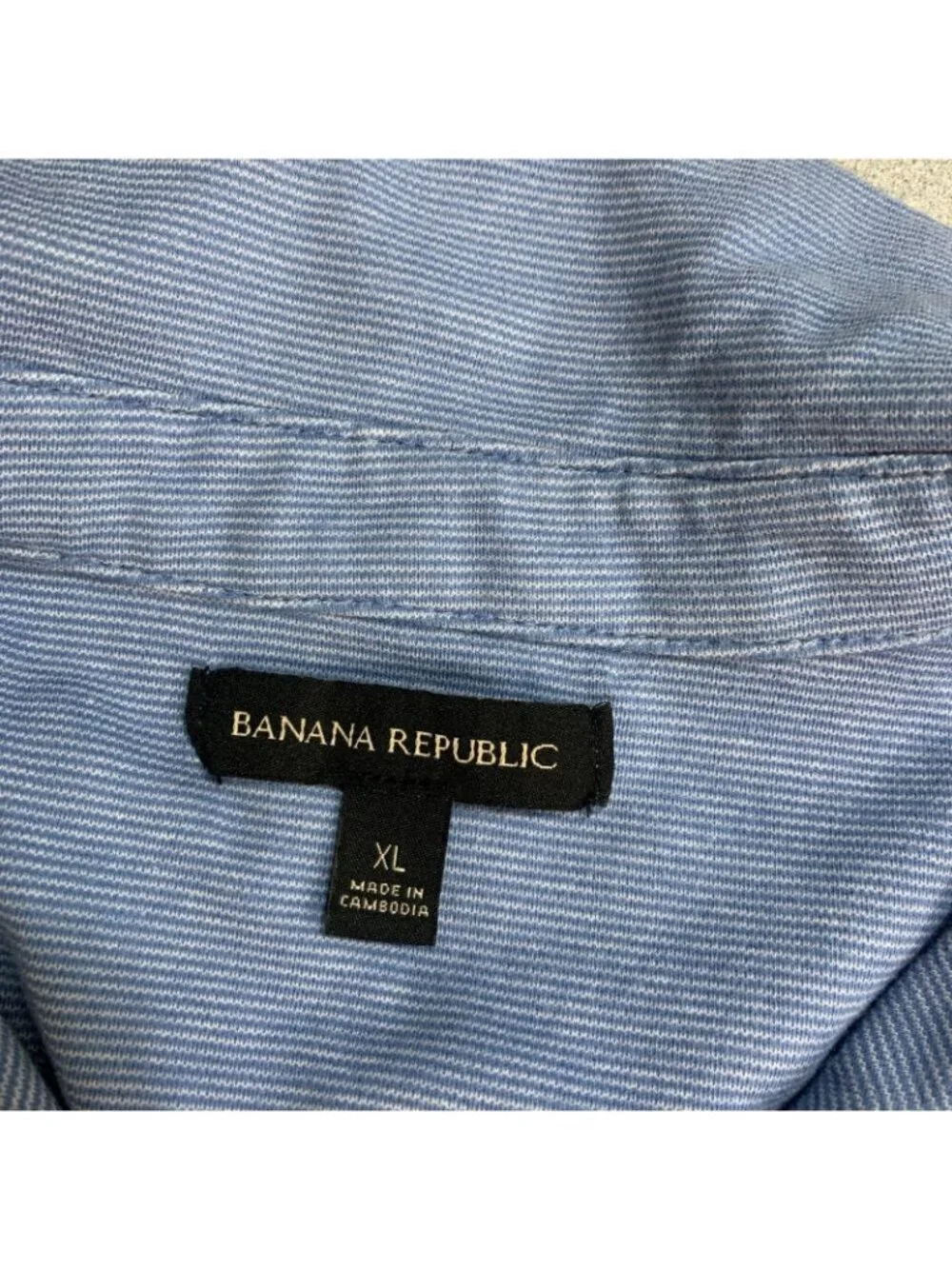 NWOT Banana Republic Men's XL Blue Striped Polo Shirt 100% Cotton